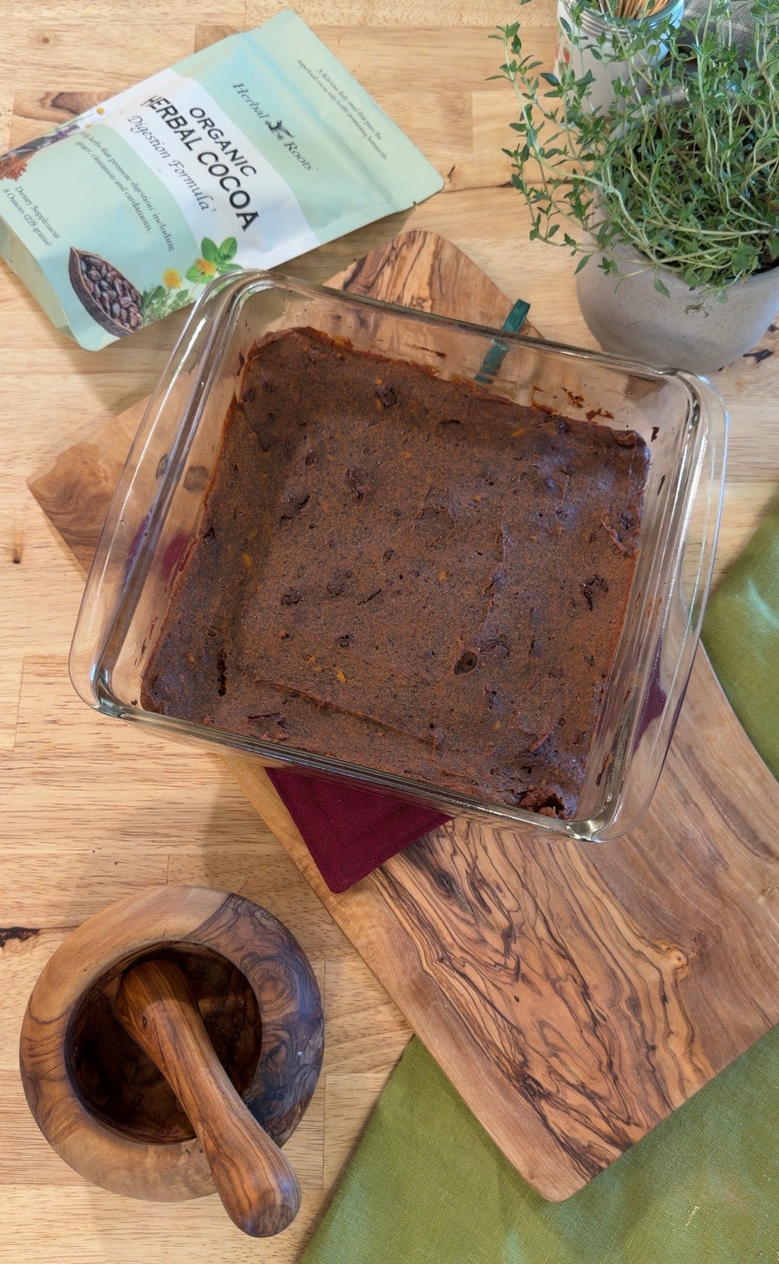 Sweet Potato Herbal Cocoa Brownies