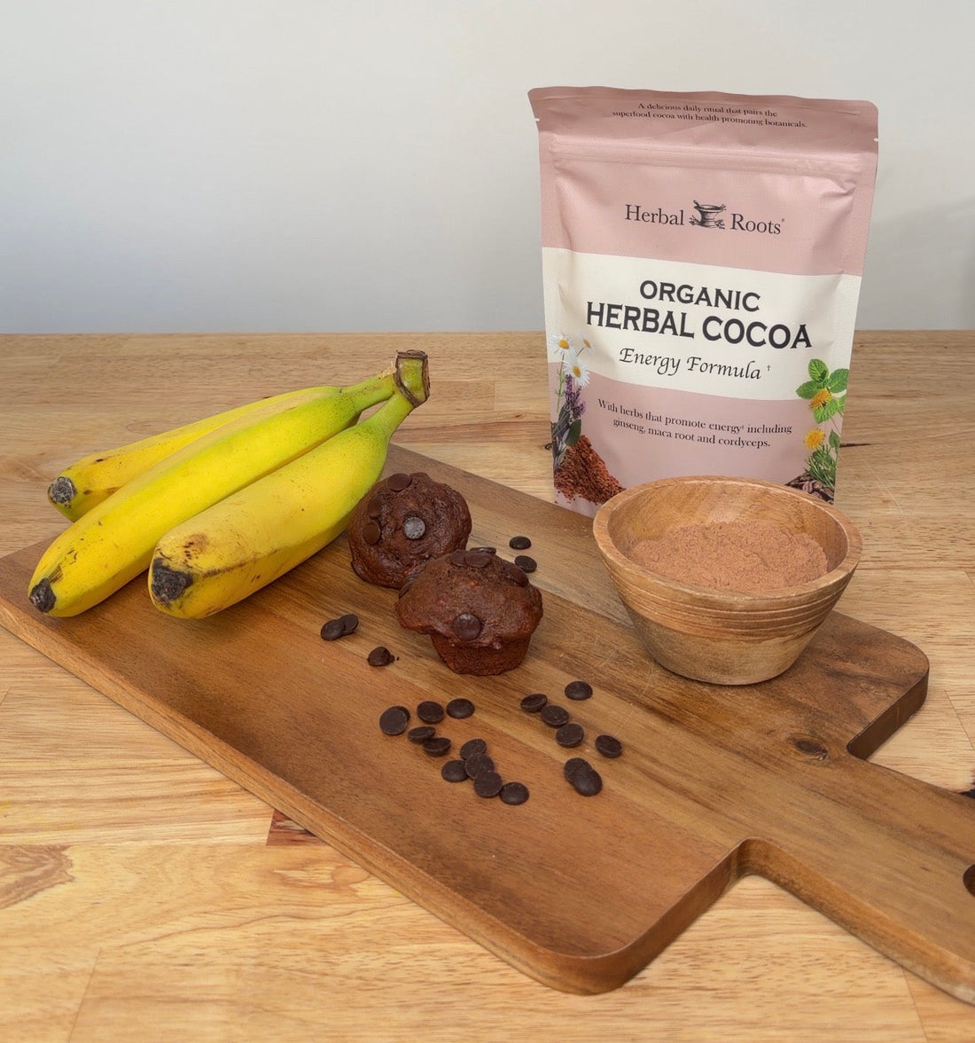 Herbal Cocoa Banana Muffins